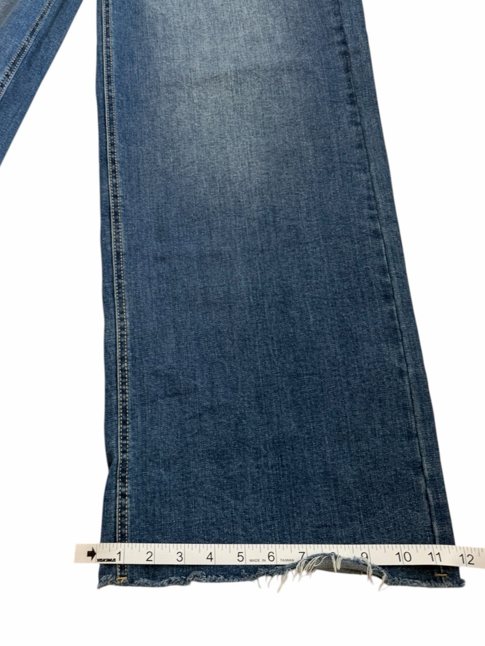 OAT New York High-Rise Wide-Leg Raw Hem Denim Jeans Size 10 / 30 - Picture 11 of 12